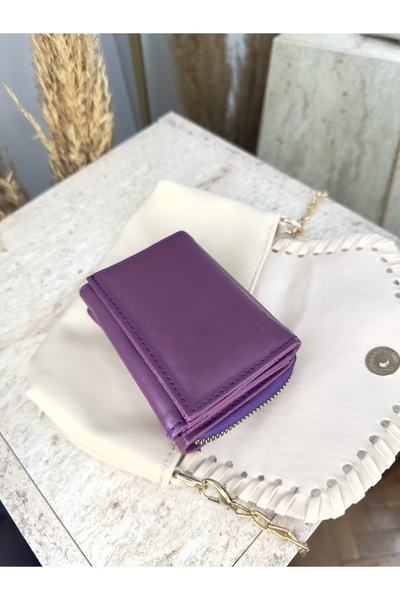 MODA Faux Leather Women's Purple Medium Snap Wallet - with Paper and Coin Compartments
