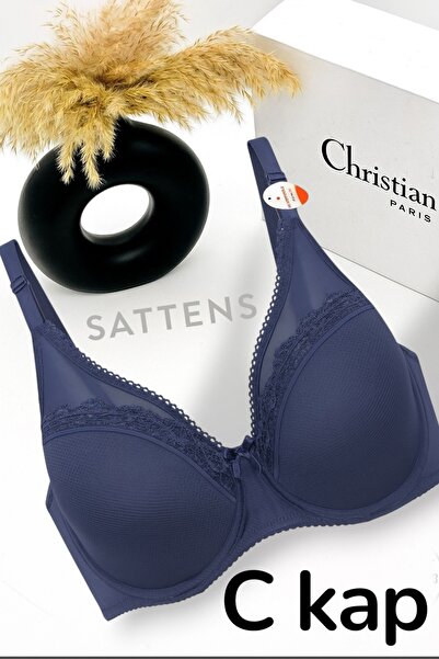 AYSEMİN TEKSTİL Σουτιέν μεγάλου μεγέθους, μοντέλο με σύρμα χωρίς επένδυση, κύπελλο C