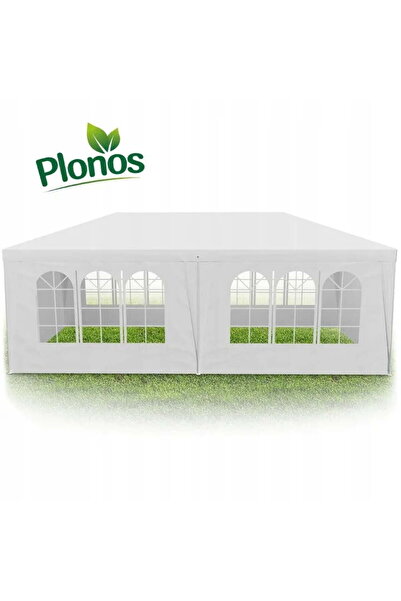 Plonos Garden Pavilion, 3 x 6 m, 6 Sidewalls, Plonos, White