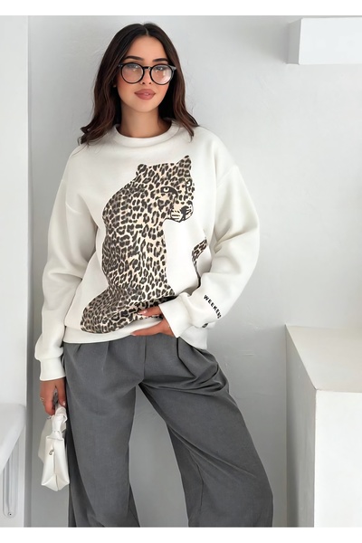 Noa Noa Μακρυμάνικο φούτερ με λεοπάρ στάμπα