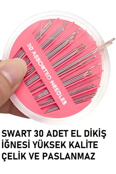 Swart SİNGER ZETİNA JANOME EL DİKİŞ İĞNESİ YÜKSEK KALİTE PASLANMAZ 1 KUTU 30 ...