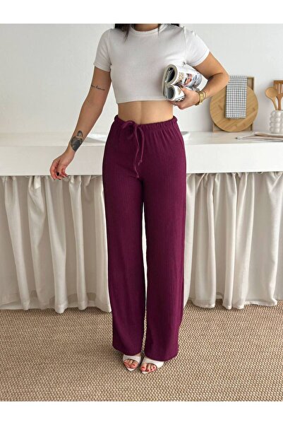 Noa Noa Accordion Ribbed Wide Leg Trousers