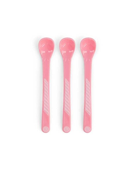 Twistshake 3 ملاعق تغذية للأطفال من عمر 6 أشهر فما فوق، لون وردي فاتح