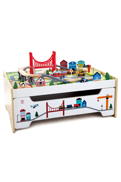 Hape Masa de depozitare Trenuri (75 piese), copii varsta 3 ani+,6 ani+,8 ani+