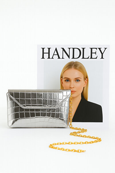 Handley حقيبة كتف فاخرة ذات تصميم جلد التمساح مع حزام سلسلة وحقيبتين