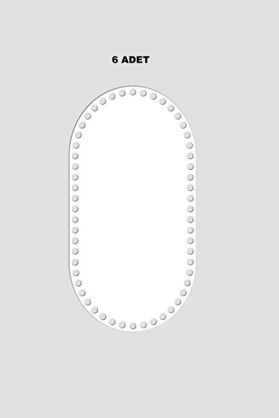 Lucena Ξύλινος Ορθογώνιος Οβάλ Καλάθι Δίσκος Βάσης 13x25 εκ. 6 Τεμάχια Λευκό 3mm