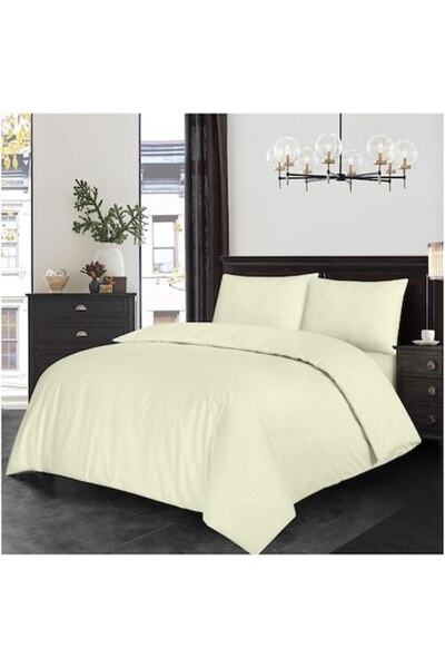 Kring Bedding Set for 2 Persons, 3 Pieces (Duvet Cover + 2 Pillow Cases), 100% Cotton, 144TC, Beige