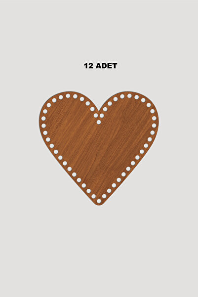 Lucena Ξύλινος Δίσκος Καλαθιού Καρδιάς 9x11 εκ. 12 Τεμάχια Καρυδιά 3mm