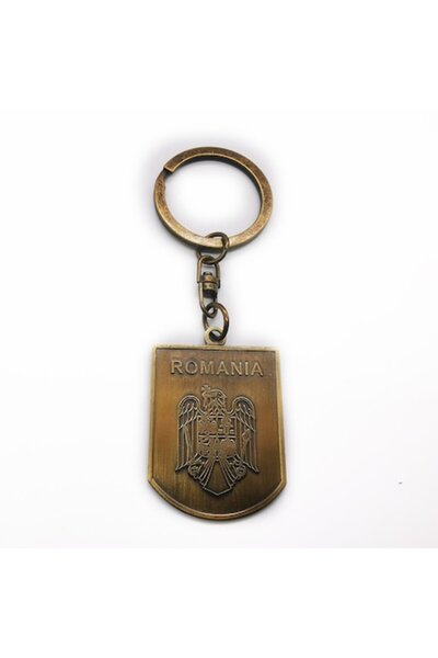 Vision XXI Breloc cu stema României, 3 x 3,5 cm,