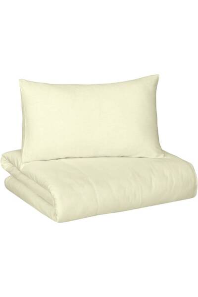 Kring Bedding Set for 2 Persons, 3 Pieces (Duvet Cover + 2 Pillow Cases), 100% Cotton, 144TC, Beige