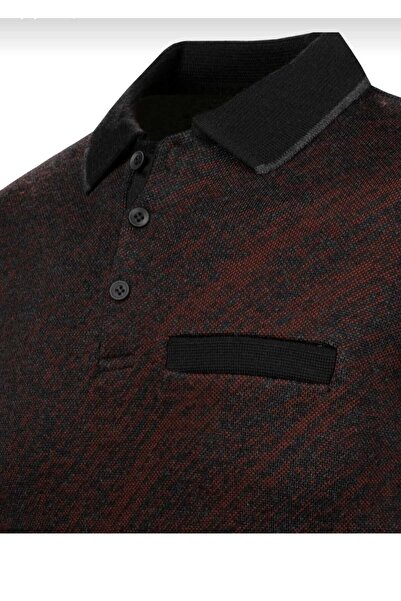 güncüoğlu Battal Size Polo Neck Men's Steel Knit Sweater