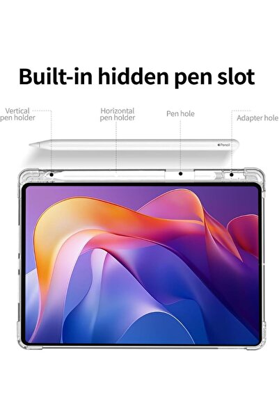 007 Moninesta Y-Fold Leather Case with Pen Holder, Acrylic Back, Auto Sleep/Wake — Redmi Pad 2 (11", 2