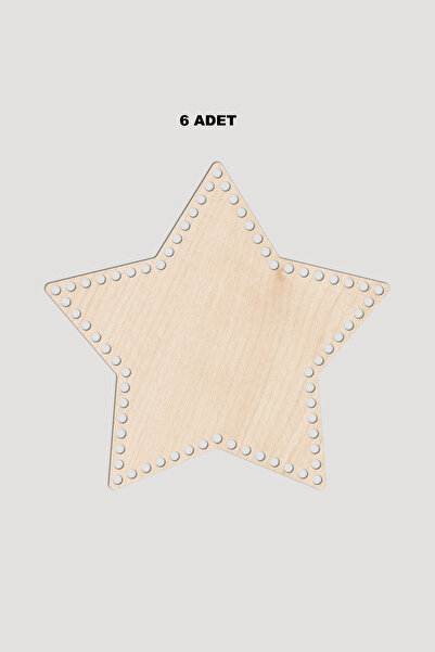 Lucena Drvena zvezda, podloga za korpu, 15x16 cm, 6 komada, javor, 3 mm