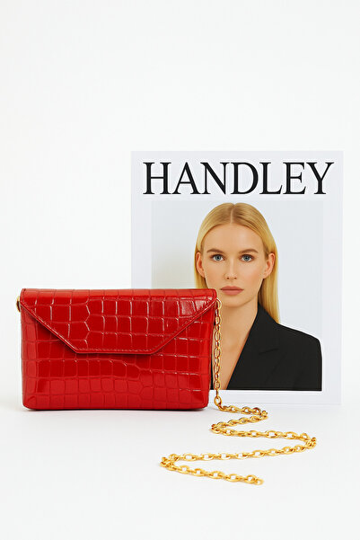 Handley Τσάντα ώμου με διπλό διαμέρισμα με λουράκι με αλυσίδα με σχέδιο κροκό...