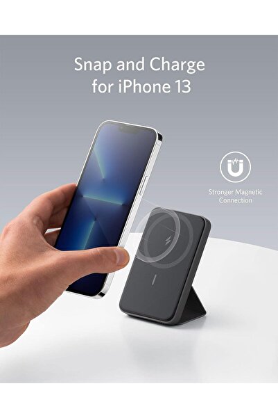 Anker بطارية مغناطيسية 622 (ماجو)، شاحن لاسلكي قابل للطي 5000 مللي أمبير مع منفذ USB-C لجهاز iPhone 13/
