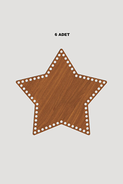 Lucena Baza tavă coș stea din lemn 20x20 cm 6 buc Nuc 3mm