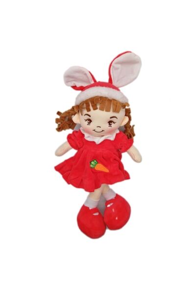 Vision Plush Doll ADA, 40cm, in red dress with a bunny, sings in Romanian 'Little Bunny'