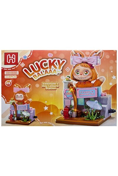 OEM Labubu Small Town Construction Set 4-in-1, Relaxation Space, 218 pieces