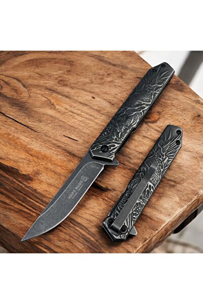 WeKnife Efsane İnce Model Çelik İşlemeli Kabartmalı Avcı Komando Çakı - 20 Cm