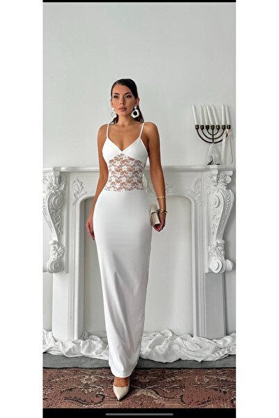 Miran Miranfashion maxi güpür elbise