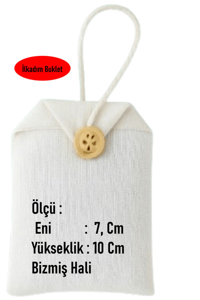ilkadimbuklet 7 X 10 NATUREL PAMUK HAM BEZ 10 ADET LAVANTA DOLU KESE, DOLAP, ÇEKMECE, ELBİSE DOLABI, ÇANTA