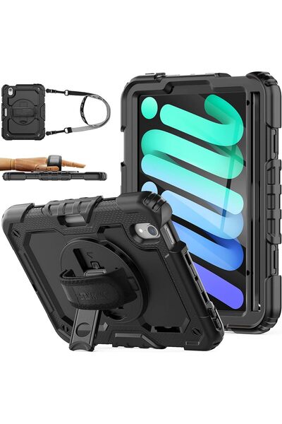 SEYMAC stock جراب لجهاز iPad Mini 7 (A17 Pro) / Mini 6 8.3 بوصة - أسود