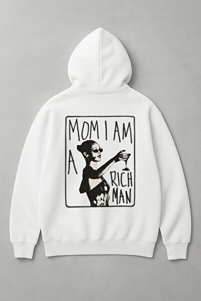 LORVEX I'm A Rich Man Imprimeu pe spate Pulover supradimensionat pentru femei...