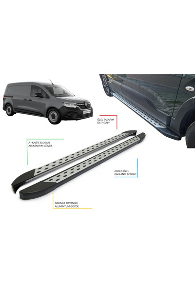 TUNAX OTO KANGOO PANEL VAN UZUN ŞASE BENEKLİ YAN BASAMAK 2021 2022 2023 2024 ...