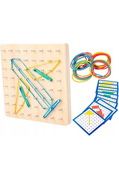 Uma Set jocuri educative, UMA, tablă geoboard, 49 forme geometrice, +4 ani, m...