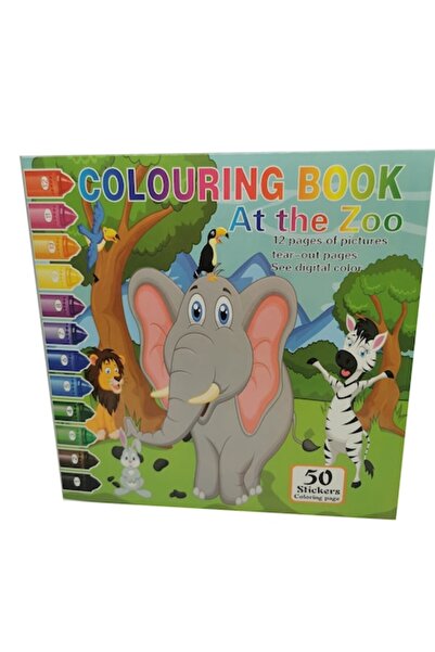 Vision XXI Carte de colorat cu 50 de stickere, 12 pagini, 25x25cm, La Zoo 1, VisionXXI