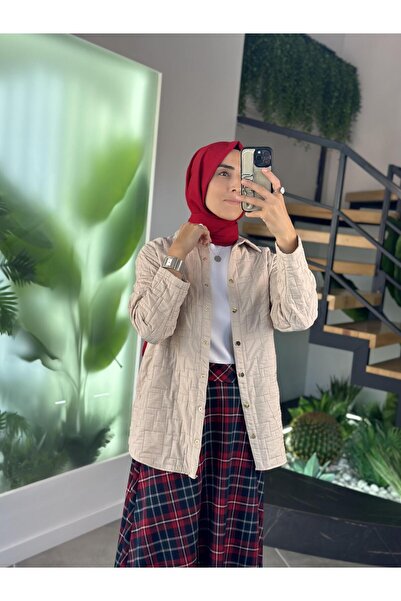 Armine Trend Kapitone Ceket 25KT542 Bej