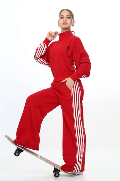 Pantulux Girl's 100% Cotton Oversize Bottom & Top Long Sleeve Tracksuit Set-183