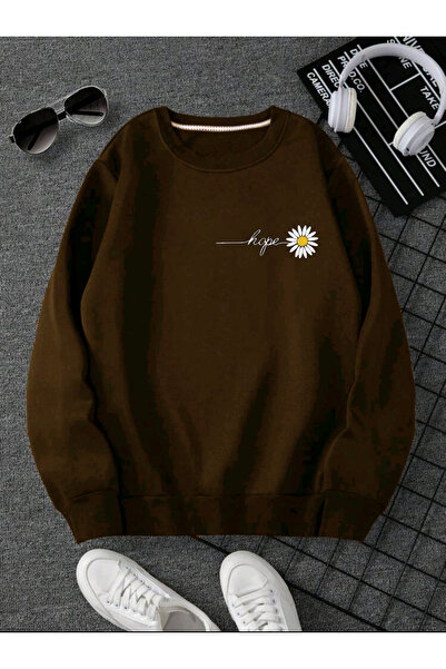 FAVORİST Hope Daisy Crew Neck Sweatshirt
