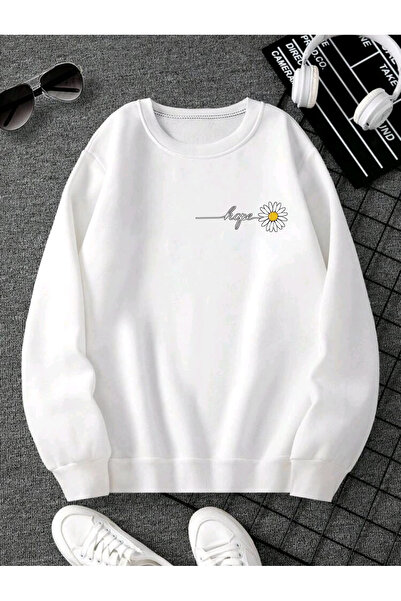 FAVORİST Hope Daisy Crew Neck Sweatshirt
