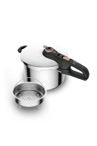 TEFAL Pressure Cooker Secure Easy, 6 L, 2 cooking programs, 5 safety systems, induction compatible,