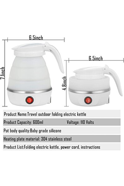 Generic Travel Kettle Electric Small Foldable Portable Kettle, Silicone Collapsible Heating Water Boiler Tea