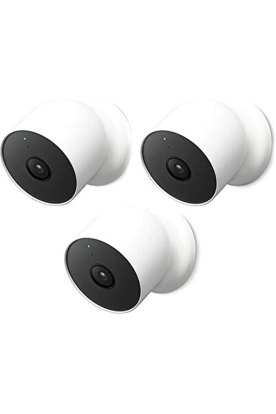 Nest كاميرا شبكية خارجية عالية الدقة بدقة 2 ميجابكسل من جوجل - ملونة - عبوة من 3 قطع