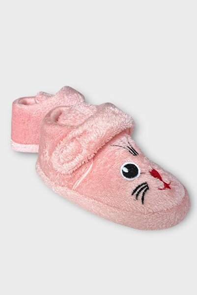 Liger Girl's Velcro Anti-Slip Sole Kindergarten Nursery Home Shoes Slippers Pudra