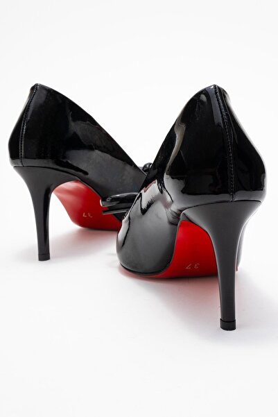 CCWAY AYAKKABI Women's High Heels; Black Patent Leather