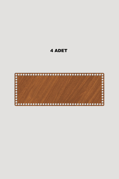 Lucena Ξύλινος Ορθογώνιος Δίσκος Καλαθιού Βάση 15x22 cm 4 Τεμάχια Καρυδιά 3mm