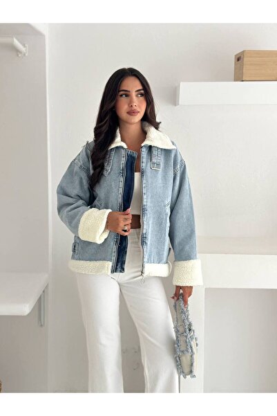 Noa Noa Μπουφάν Fleto από βελούδινο τζιν με τσέπες