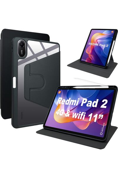 erorex Pu Leather Cover For Xiaomi Redmi Pad 2 Case With Swivel Stand & Pen Slot Position, Shockproof…