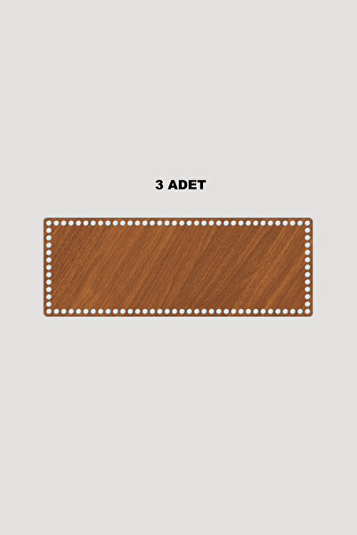 Lucena Дерев'яна прямокутна кошикова підставка 20x40 см 3 шт. Горіх 3 мм