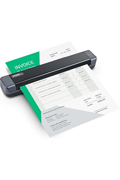 Plustek S410 Plus - ماسح ضوئي صغير محمول للمستندات بحجم A4 مزود بمنفذ USB، يعمل بنظام Windows 7/8/10/11، يدعم التعرف الضوئي على الحروف (OCR Soft)