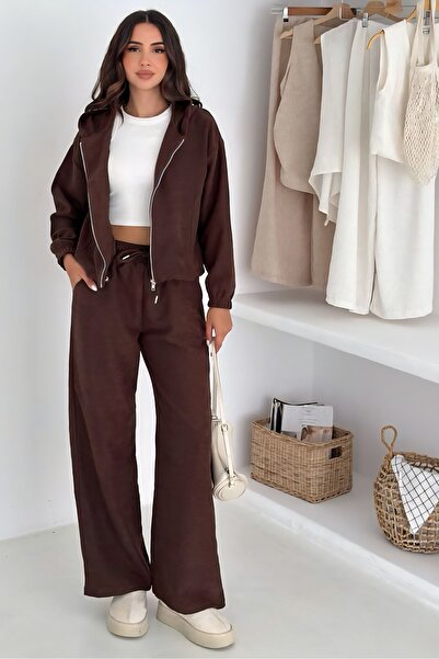 Noa Noa Zippered Cardigan Pants Velvet Set