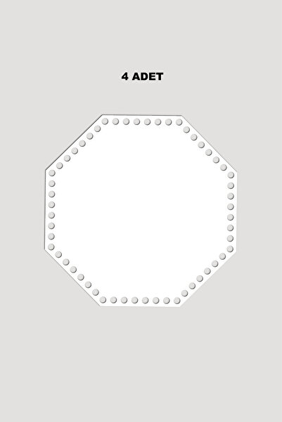 Lucena Ξύλινο Οκταγωνικό Καλάθι Βάση Δίσκου 23x23 εκ. 4 Τεμάχια Λευκό 3mm