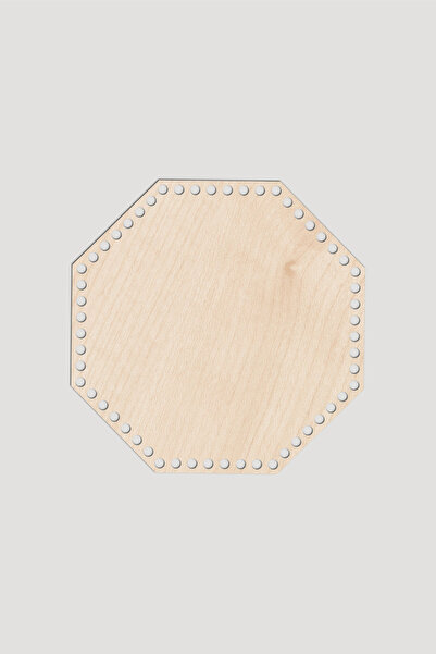 Lucena Ξύλινο Οκταγωνικό Καλάθι Δίσκος Βάσης 19x19 εκ. 6 Τεμάχια Αξιού 3mm