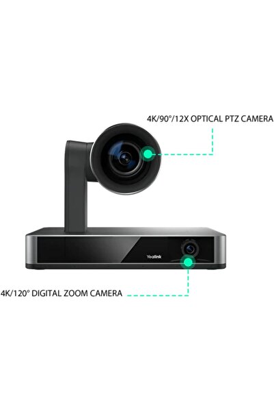 Yealink كاميرا تتبع ذكية ثنائية العين بدقة 4K UVC86