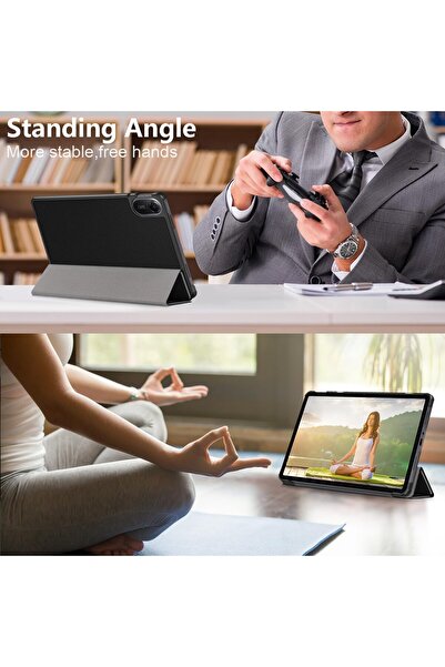 Generic Azony Slim PU Leather Folio Case with Stand for Xiaomi Redmi Pad 2 (11" 2025) - Black