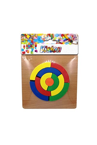 Vision Puzzle lemn incastru 12 piese, cerc, 15x15cm,